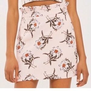 TOPSHOP PINK FLORAL MINI SKIRT SIZE 2